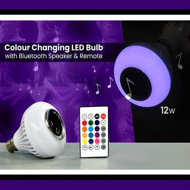 Colour-Changing LED Bulb with Bluetooth Speaker & Remote – Light, Sound & Mood in One!