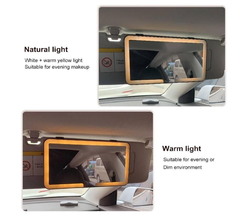 Rechargeable Car Makeup Mirror with LED Lights – Perfect Clarity Anytime, Anywhere!