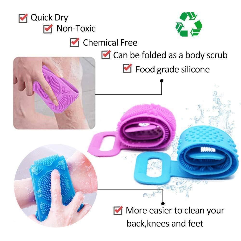 Silicone Shower Scrubber – Dual-Sided Deep Cleansing & Gentle Exfoliation!!
