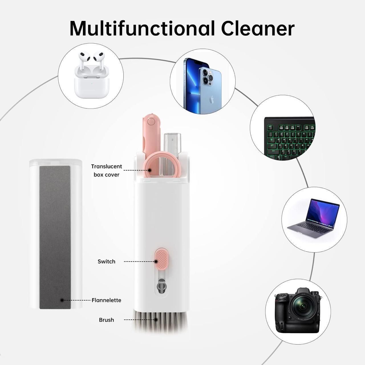 7-in-1 Electronic Cleaner Kit with Brush – Keep Your Gadgets Spotless!