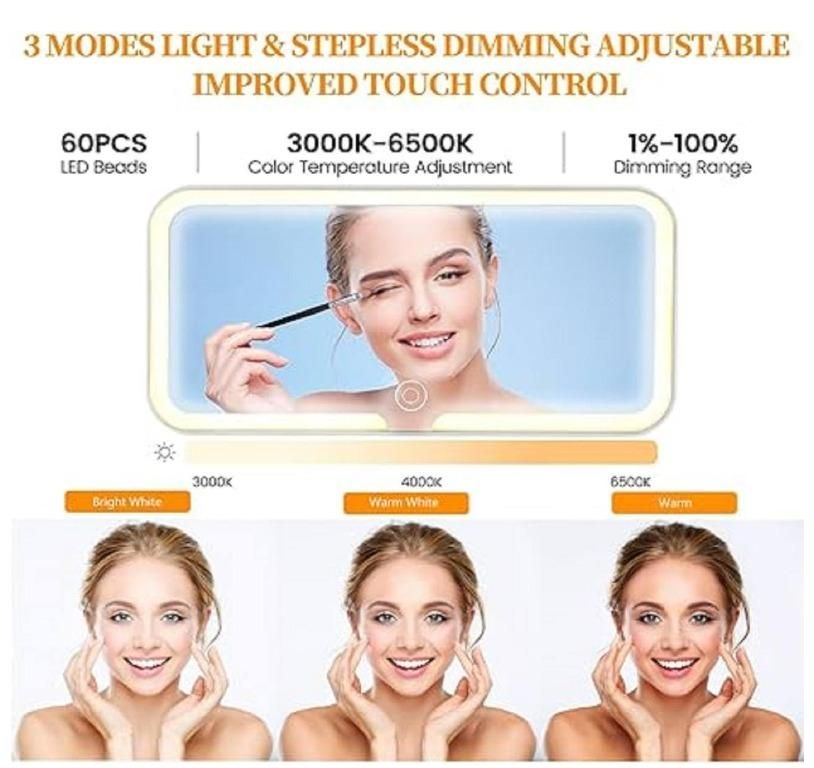 Rechargeable Car Makeup Mirror with LED Lights – Perfect Clarity Anytime, Anywhere!