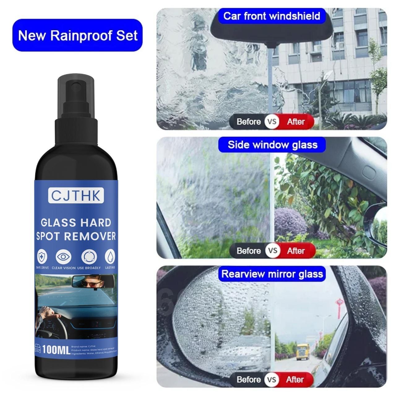 CJTHK Glass Hard Spot Remover – Advanced Formula for Stubborn Stains & Spots (100ml x 2)