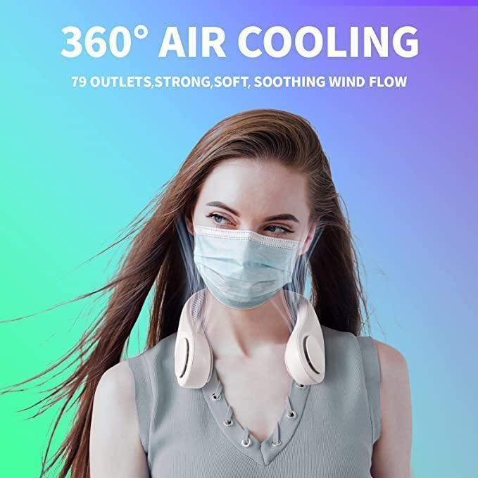 Portable Bladeless Hanging Rechargeable Neck Fan – Smart, Safe & Ultra-Cool!