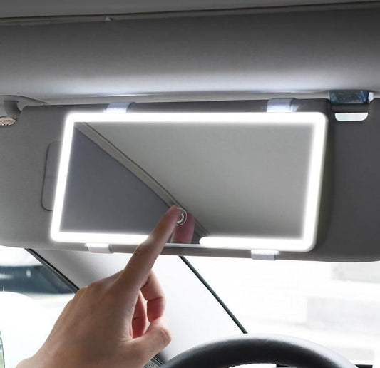 Rechargeable Car Makeup Mirror with LED Lights – Perfect Clarity Anytime, Anywhere!