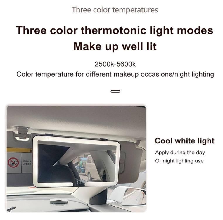 Rechargeable Car Makeup Mirror with LED Lights – Perfect Clarity Anytime, Anywhere!