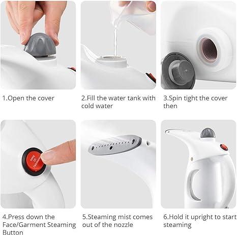 Fast Heat-Up Portable Handheld Garment & Facial Steamer – Effortless Steaming, Anytime!