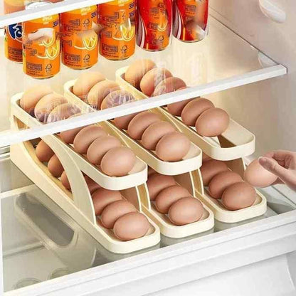 Auto-Rolling Egg Holder – Smart, Organized & Effortless!